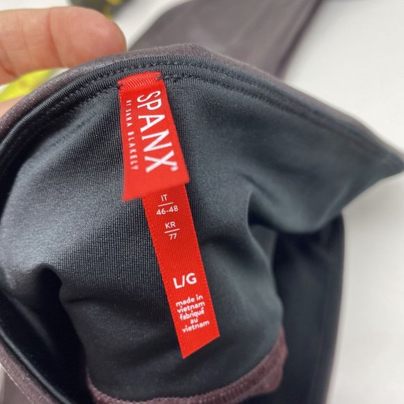 Spanx Faux Leather Maroon Leggings Large - Picture 5 of 12